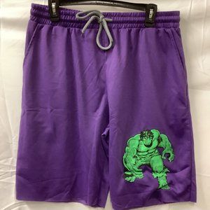 Marvel Mens Purple Regular Drawstring Incredible Hulk Lounge Shorts Size XL